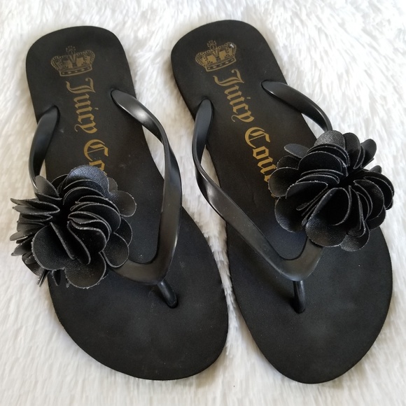 juicy couture flip flops black